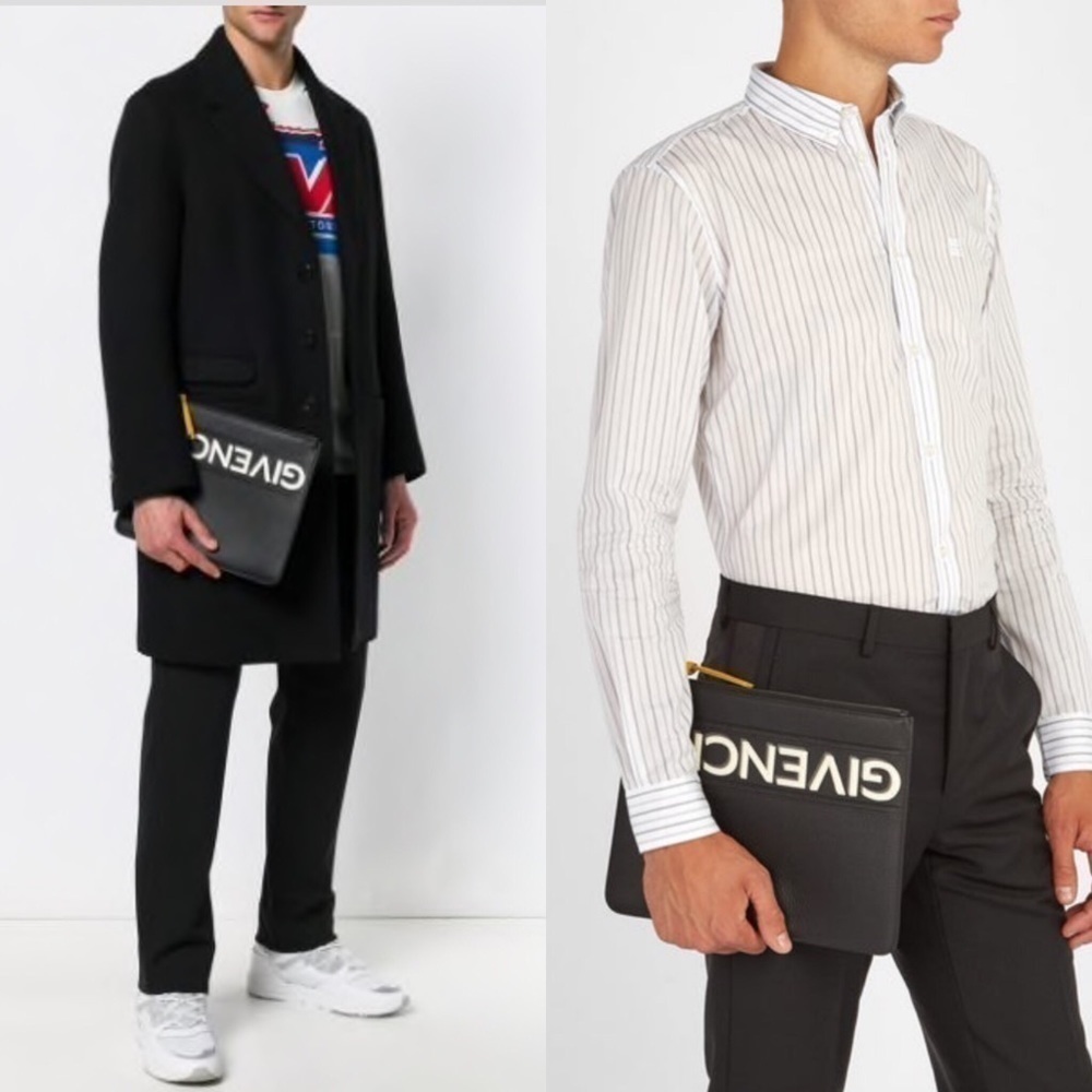 Givenchy Striped Logo Pouch Clutch | UNISEX